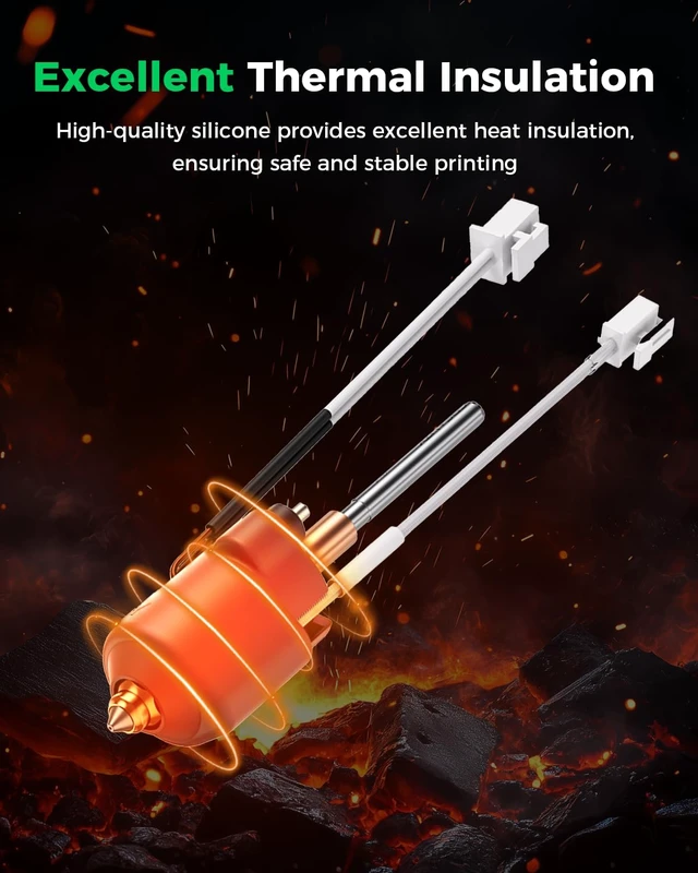 Alt view image 3 of 7 - Creality Official K1/K1C/K1 SE Silicone Socks 3PCS, K2 SE Hotend Silicone Socks, Excellent Thermal Insulation, Silicone Cover Replacement for K2 SE/K1/K1 C/K1 SE/Ender 3 V3 Series
