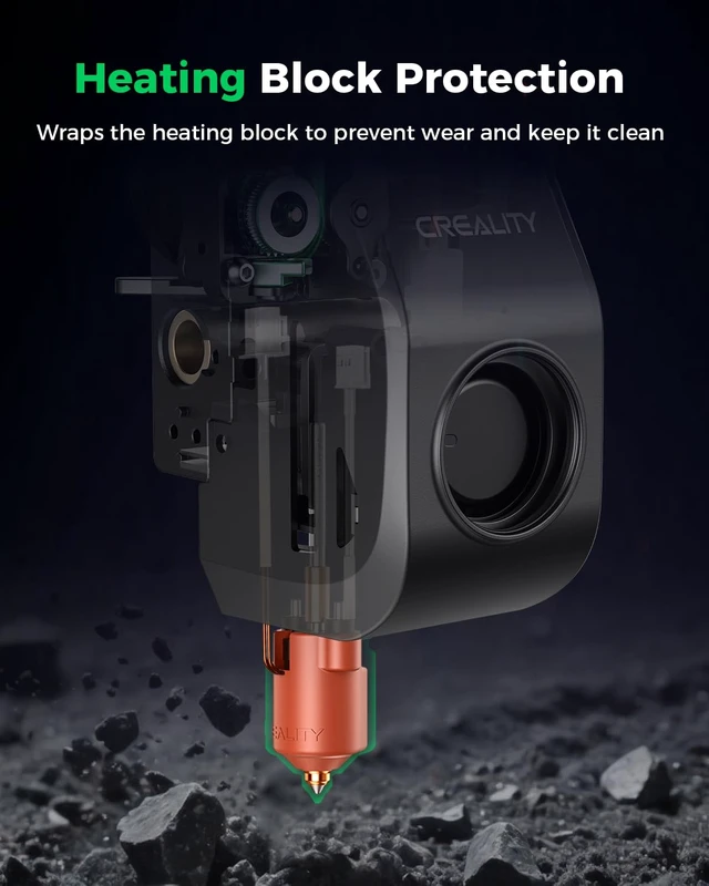 Alt view image 5 of 7 - Creality Official K1/K1C/K1 SE Silicone Socks 3PCS, K2 SE Hotend Silicone Socks, Excellent Thermal Insulation, Silicone Cover Replacement for K2 SE/K1/K1 C/K1 SE/Ender 3 V3 Series
