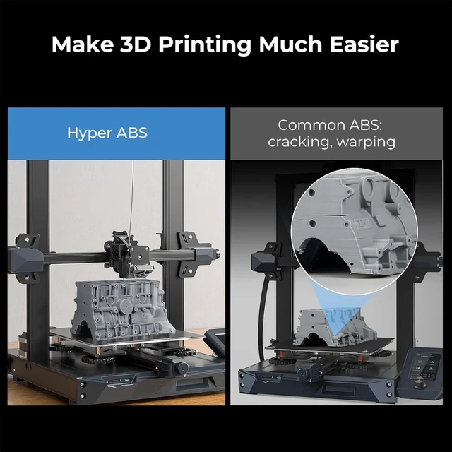 Alt view image 4 of 7 - Official Creality Hyper ABS Filament 1.75mm, High Speed ABS 30-350mm/s 3D Printer Filament ABS, High Impact Resistance, Dimensional Accuracy +/-0.02mm, 1KG(2.2lbs) Spool White, Fit Most 3D Printer