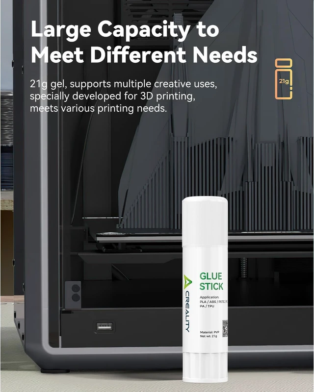 Alt view image 7 of 7 - Creality 3D Printer Glue Sticks PVP Solid Glue Sticks for 3D Printing Hot Bed Build Plate, Enhanced Adhesion Reduces Warping for Filament, 3D Printer Adhesive for PLA/ABS/PETG/PC/PA/TPU, 2 Pack