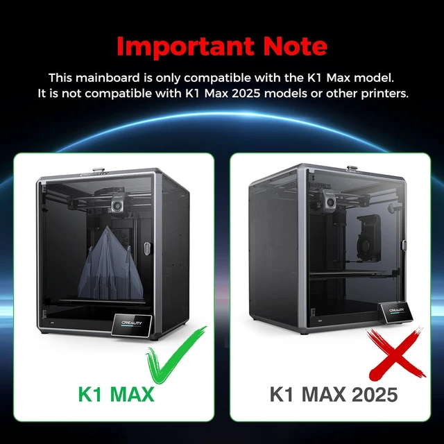 Alt view image 3 of 7 - Creality Official K1 Max Mainboard(Old Model), Original 32-bit Silent Motherboard, TMC2209 Driver, CR4CU220812S12 Replacement Control Board for Creality K1 Max 3D Printer