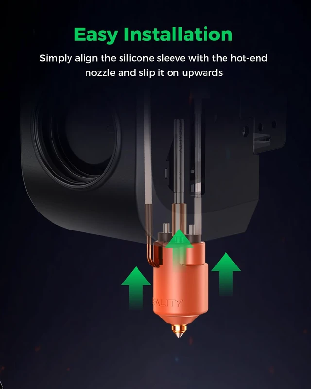 Alt view image 6 of 7 - Creality Official K1/K1C/K1 SE Silicone Socks 3PCS, K2 SE Hotend Silicone Socks, Excellent Thermal Insulation, Silicone Cover Replacement for K2 SE/K1/K1 C/K1 SE/Ender 3 V3 Series