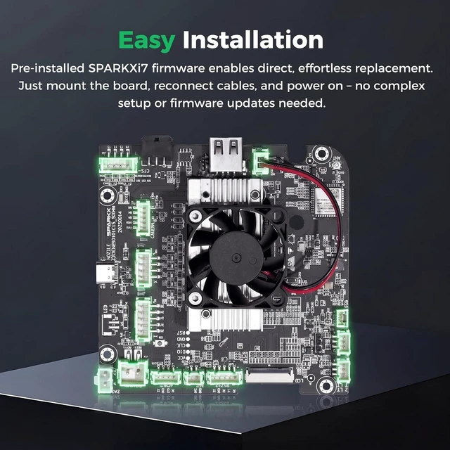 Alt view image 7 of 7 - Creality Official SPARKX i7 Mainboard (Intl Ver.), Original i7 Motherboard Kit with T113-S4 Chip, 32-bit Control Board, CR4NU200360C22 Replacement Control Board with Silent Drivers for SPARKX i7