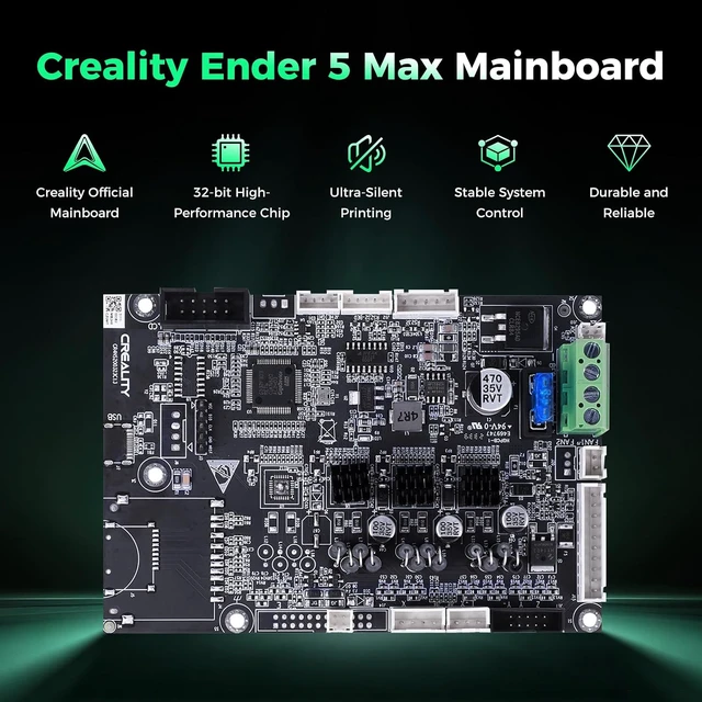 Alt view image 2 of 7 - Creality Official Ender 5 Max Mainboard, Original 32-bit Silent Replacement Motherboard, with CR4NS200323C13_32 Chip, 3D Printer Control Board for Creality Ender 5 Max 3D Printer