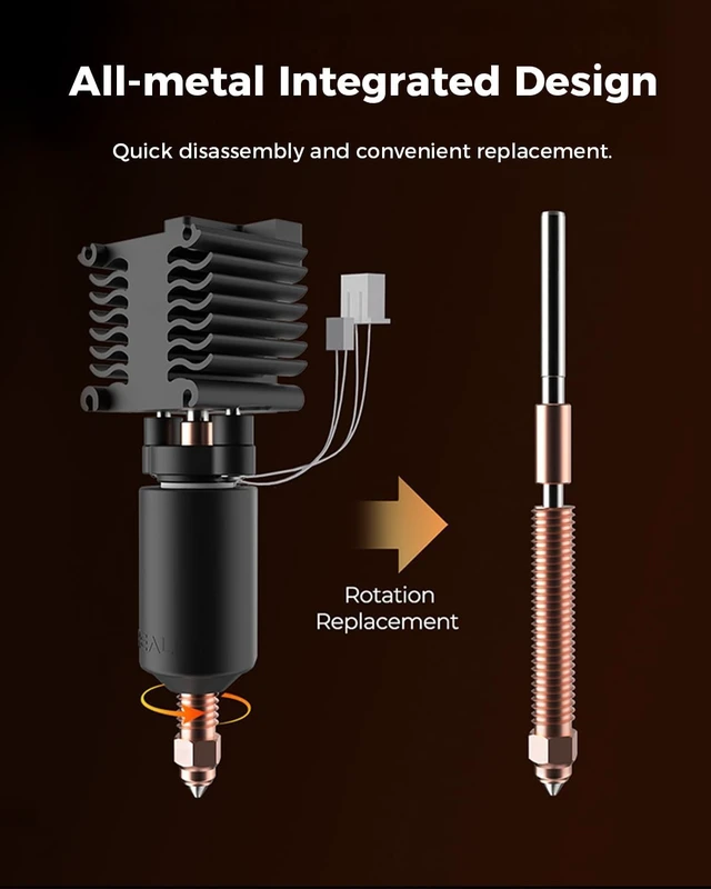 Alt view image 4 of 7 - Creality Official Hi Ceramic Hotend Kit, with Quick-swap Nozzle, Supports 300°C High Temperature, High-Speed Printing Replaceable Heating Block Kit for 3D Printer Hi Combo