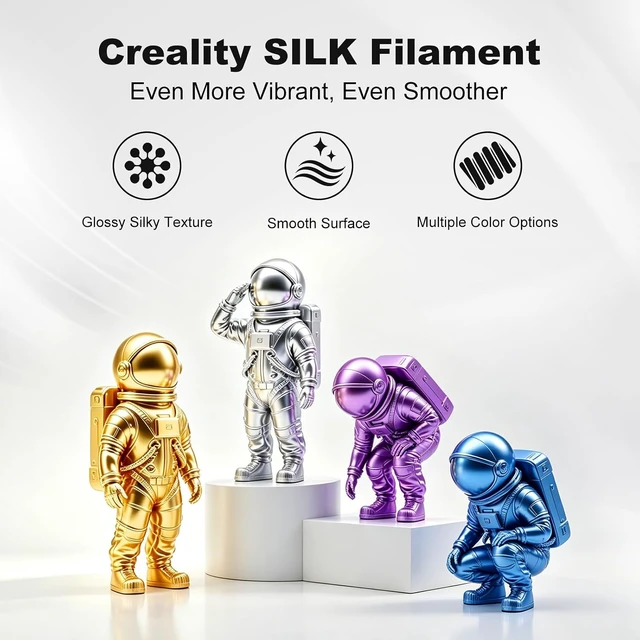 Alt view image 2 of 7 - Creality Silk PLA Filament 1.75mm Shiny High Gloss 3D Printer Filament