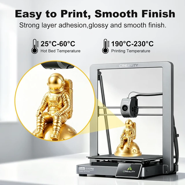 Alt view image 5 of 7 - Creality Silk PLA Filament 1.75mm Shiny High Gloss 3D Printer Filament