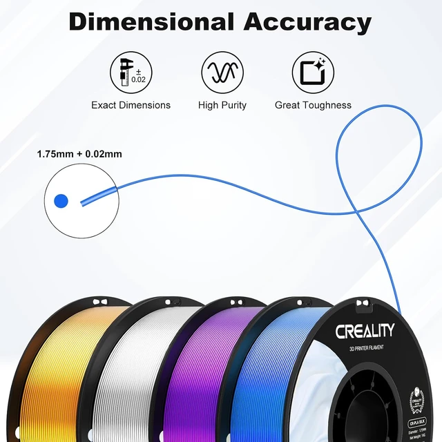 Alt view image 3 of 7 - Creality Silk PLA Filament 1.75mm Shiny High Gloss 3D Printer Filament