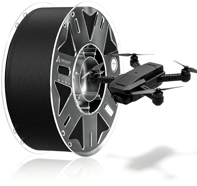 Main image of Official Creality PPA-CF RFID 1.75mm Filament, 15% Carbon Fiber, Black, Reinforced Nylon, Heat-Resistant, Low Warpage, High-Performance 1kg(2.2lbs)/Spool Accuracy +/-0.02mm for Most FDM 3D Printers