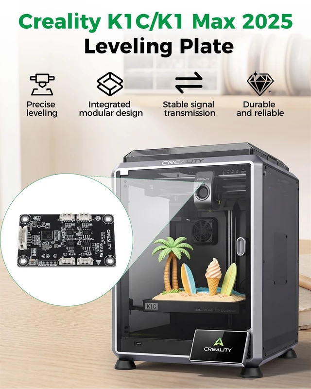 Alt view image 3 of 7 - Creality Official K1 Max 2025 Leveling Plate, K1 C 2025 Leveling Plate, Original Replacement Bed Leveling Control Board, Auto Bed Leveling Sensor PCB, 3D Print Leveling Board for K1 C/ K1 Max 2025