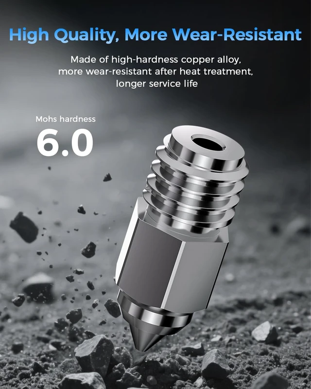 Alt view image 4 of 7 - Creality Official Ender 5 Max Nozzles, Upgrade Copper Alloy Material, High Hardness, High Temperature Printing(500), Less Clogging, Durable and Reliable, 0.4/0.6/0.8mm, 8PCS, 3D Printer Nozzle