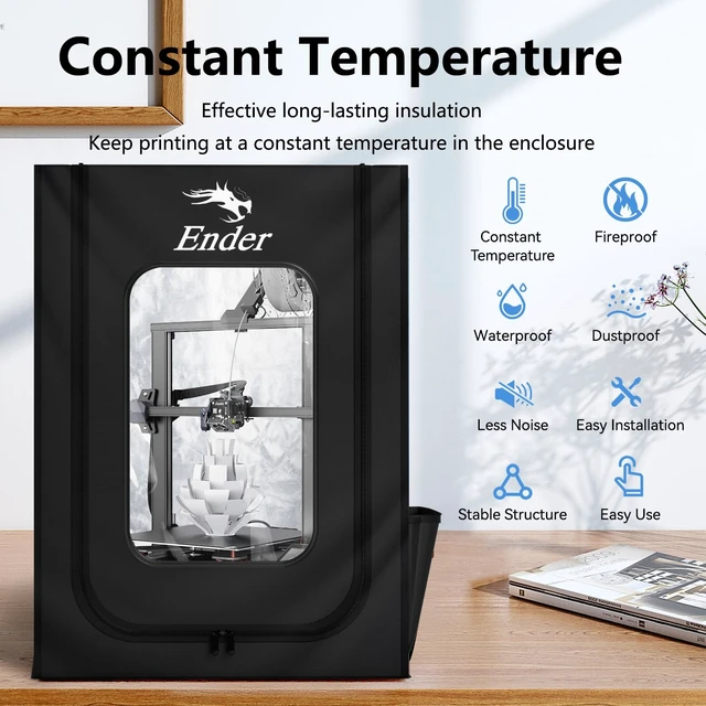 Alt view image 2 of 7 - Creality Official 3D Printer Enclosure with Fan Interface, 550 * 650 * 750mm Fireproof Dustproof Constant Temperature Protective Cover for Creality Hi/Ender 3 V3/3 V3 SE/3 V3 KE/Ender 3 S1/3 S1 Pro