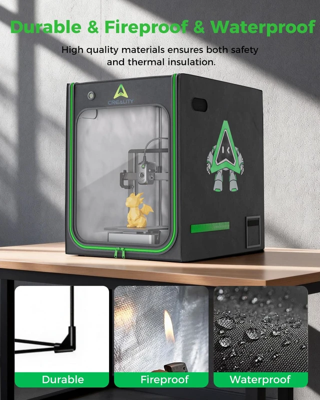 Alt view image 7 of 7 - Creality 3D Printer Enclosure with LED Lighting, with Ventilation Constant Temperature Fireproof Dustproof Protective Cover, 520*600*720mm 3D Printer Cover for Creality Hi/Ender 3 V3 SE/KE/Ender 3