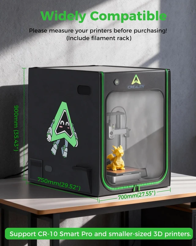 Alt view image 5 of 7 - Creality 3D Printer Enclosure with LED Lighting, Constant Temperature Fireproof Dustproof Protective Cover, 700*750*900mm 3D Printer Cover for CR-10 Smart Pro/CR-10 Pro/Ender 3 S1 Plus/Ender 5 Plus