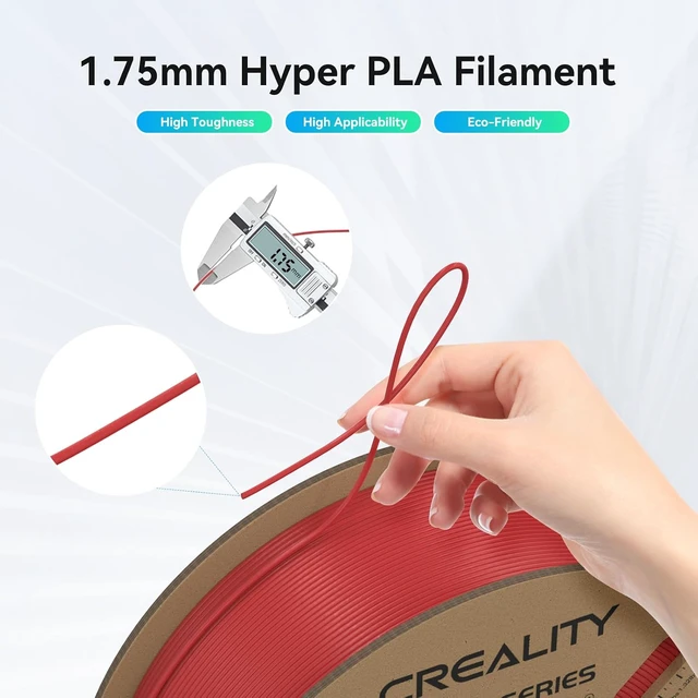 Alt view image 4 of 7 - Creality Hyper PLA Filament 1.75mm, 30-600mm/s High Speed 3D Printer Filament, Dimensional Accuracy +/-0.02mm, Fit Most FDM 3D Printers, 4 Pack 1kg Spool(2.2lbs), Black & White & Blue & Red