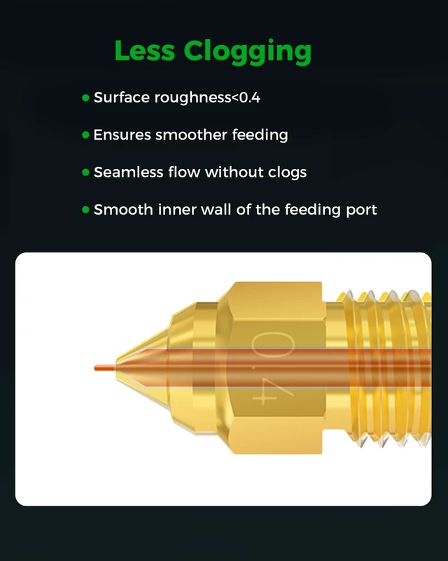 Alt view image 5 of 7 - Creality Official Ender 5 Max Nozzles, High Temperature Resistant (300°C), Less Clogging, No Leakage, Durable and Reliable, Original 3D Printer Nozzle, Brass Material, 4 Pcs, 0.4 mm