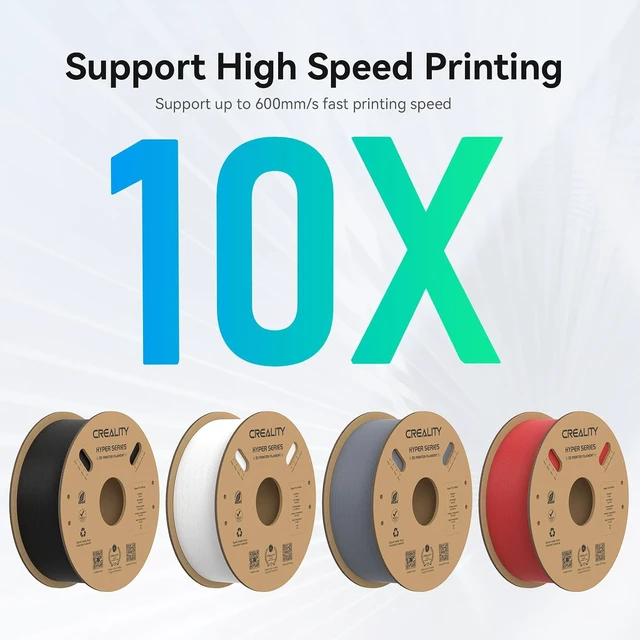 Alt view image 4 of 7 - Creality Hyper PLA Filament 1.75mm, 30-600mm/s High Speed 3D Printer Filament, Dimensional Accuracy +/-0.02mm, Fit Most FDM 3D Printers, 4 Pack 1kg Spool(2.2lbs), Black & White & Grey & Red