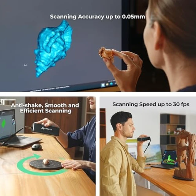 Alt view image 2 of 7 - Creality Otter Lite Basic 3D Scanner with Extension Pole Tripod, High Precision 0.05mm, Auto Scanning, Color Texture Support, Portable Design for 3D Printing, Reverse Engineering & DIY Projects