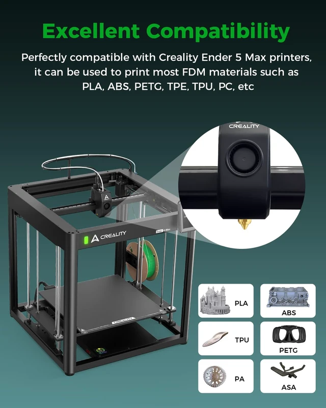 Alt view image 3 of 7 - Creality Official Ender 5 Max Nozzles, High Temperature Resistant (300°C), Less Clogging, No Leakage, Durable and Reliable, Original 3D Printer Nozzle, Brass Material, 4 Pcs, 0.4 mm