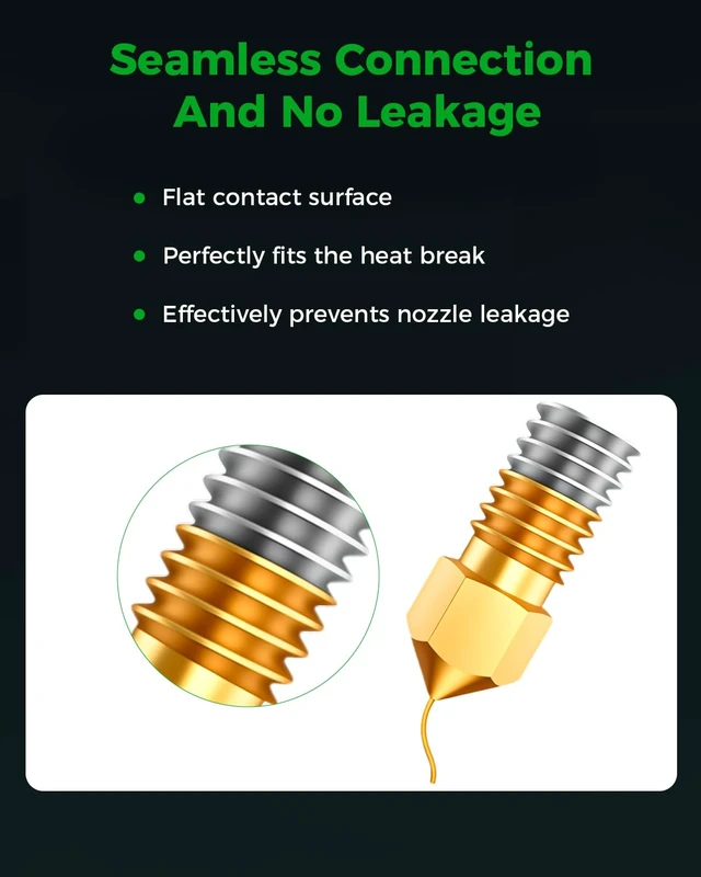 Alt view image 6 of 7 - Creality Official Ender 5 Max Nozzles, High Temperature Resistant (300°C), Less Clogging, No Leakage, Durable and Reliable, Original 3D Printer Nozzle, Brass Material, 4 Pcs, 0.4 mm