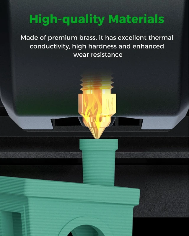 Alt view image 7 of 7 - Creality Official Ender 5 Max Nozzles, High Temperature Resistant (300°C), Less Clogging, No Leakage, Durable and Reliable, Original 3D Printer Nozzle, Brass Material, 4 Pcs, 0.4 mm