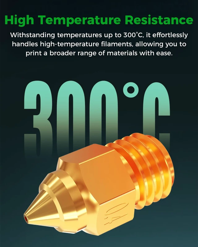 Alt view image 4 of 7 - Creality Official Ender 5 Max Nozzles, High Temperature Resistant (300°C), Less Clogging, No Leakage, Durable and Reliable, Original 3D Printer Nozzle, Brass Material, 4 Pcs, 0.4 mm