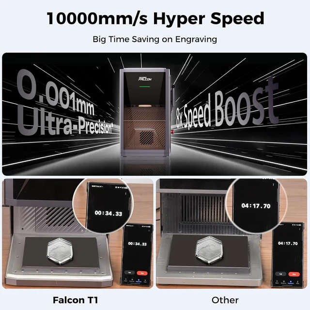 Alt view image 4 of 7 - Creality Falcon T1 5W UV Laser Engraver, Industry-First Cold Laser Cutter for Inner Engraving, Captures Portraits and 3D Scenes Inside Glass, Crystal, Acrylic, AI Powered Simplicity