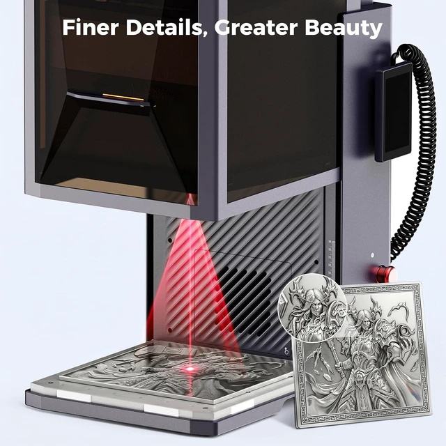 Alt view image 3 of 7 - Creality Falcon T1 20W Fiber Laser Engraver, 10000mm/s Ultra Fast Laser Engraver and Cutter Machine for Metal,Wood,Jewelry,HD Smart Camera,Class 1 Certification, Auto Feed&Convey,AI Powered Simplicity