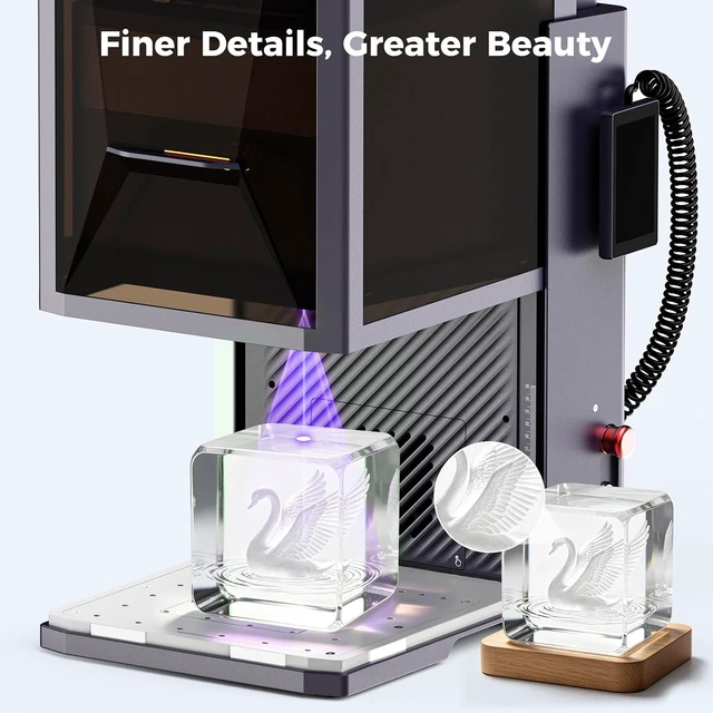 Alt view image 3 of 7 - Creality Falcon T1 5W UV Laser Engraver, Industry-First Cold Laser Cutter for Inner Engraving, Captures Portraits and 3D Scenes Inside Glass, Crystal, Acrylic, AI Powered Simplicity