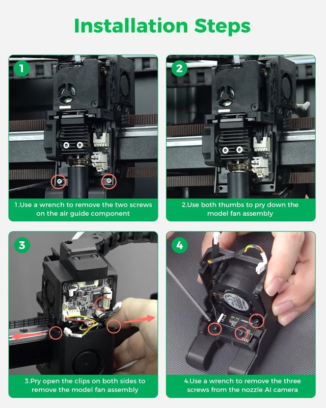 Alt view image 6 of 7 - Creality Official K2 Plus Nozzle Camera, Original K2 Pro 1080P HD Nozzle View Camera, Built-in LED Lighting, Time-Lapse Filming, Real-Time Print Monitoring, 3D Printer Camera Accessories