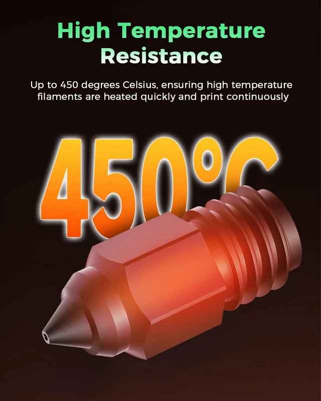 Alt view image 5 of 7 - Creality Official Ender 5 Max Nozzle, Hardened Steel Nozzle, Mohs Hardness 7.8, Heat-Resistant(450), Corrosion-Resistant, Longer Lifespan, No Clogging, 3D Printer Nozzles for Ender 5 Max