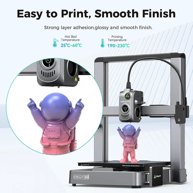 Alt view image 7 of 7 - Creality 3D Printer Filament 1.75mm, Rainbow PLA+ Plus Pro Filament Toughness Upgraded, Dimensional Accuracy ±0.02mm, Fit Most 3D Printers, 4 Pack 1kg Spool(2.2lbs), Rainbow