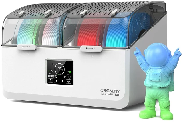Main image of Creality Filament Dryer Box 4 Spool, SpacePi X4L 3D Printer Filament Storage Box, Dual Independent Heating Chambers, Rapid Heating Up to 75, Active Dehumidification, Fits PLA,PETG,ABS,TPU,Nylon,etc
