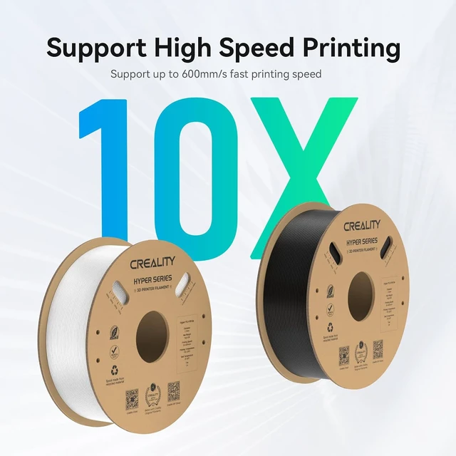 Alt view image 4 of 7 - Creality Hyper PLA Filament 1.75mm, 30-600mm/s High Speed 3D Printer Filament, Dimensional Accuracy +/-0.02mm, Fit Most FDM 3D Printers, 4 Pack 1kg Spool(2.2lbs), Black & White