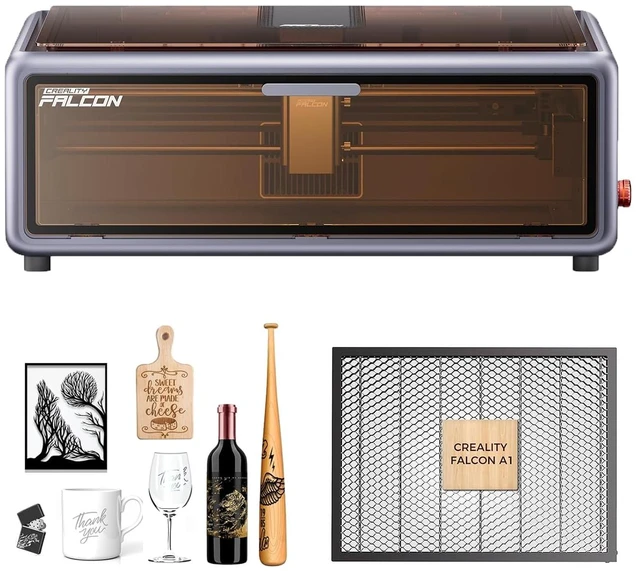 Main image of Creality Falcon A1 10W Laser Engraver, Enclosed Laser Cutter with Air Assist, Class 1 Safety Laser Engraving Machine with 460 * 346mm Honeycomb Working Bed for Falcon A1