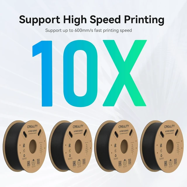 Alt view image 4 of 7 - Creality Hyper PLA Filament 1.75mm, 30-600mm/s High Speed 3D Printer Filament, Dimensional Accuracy +/-0.02mm, Fit Most FDM 3D Printers, 4 Pack 1kg Spool(2.2lbs), Black