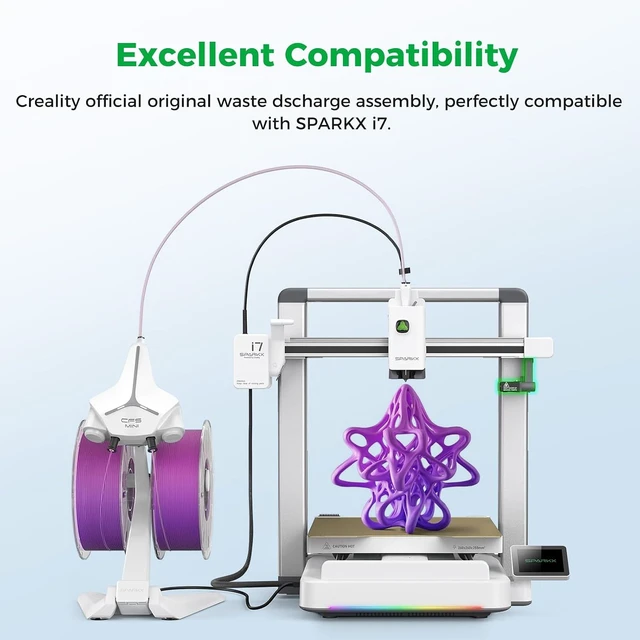 Alt view image 6 of 7 - Creality Official SPARKX i7 Purge Wiper, Original Automatic Nozzle Cleaning & Filament Purging Assembly for i7 3D Printer, Self-Wiping Purge Station to Remove Residual Filament Waste
