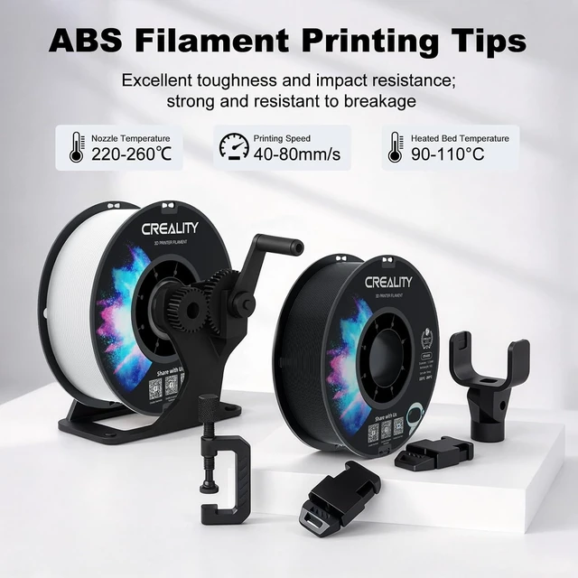 Alt view image 4 of 7 - Creality ABS Filament 1.75mm, 3D Printer Filament Bundle, 4kg Spool, Black