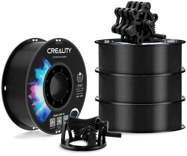 Main image of Creality ABS Filament 1.75mm, 3D Printer Filament Bundle, 4kg Spool, Black