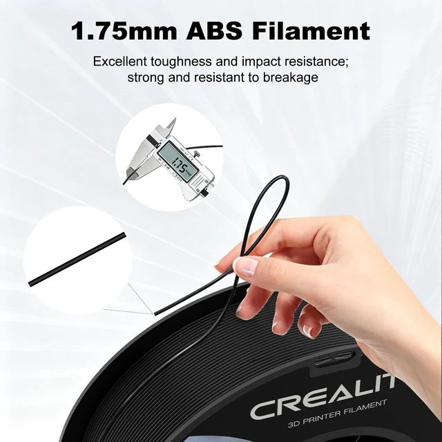 Alt view image 5 of 7 - Creality ABS Filament 1.75mm, 3D Printer Filament Bundle, 4kg Spool, Black