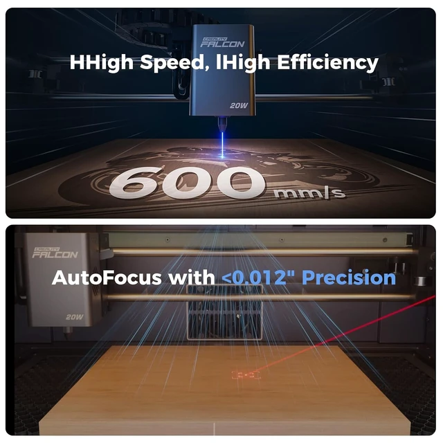 Alt view image 4 of 7 - Creality Falcon A1 Pro 20W Laser Engraver with Air Assist, HD Smart Camera for Auto Focus, APP Control, Convenient Touch Screen, Class 1 Safety Enclosed Engraving Machine for Wood and Metal, Acrylic