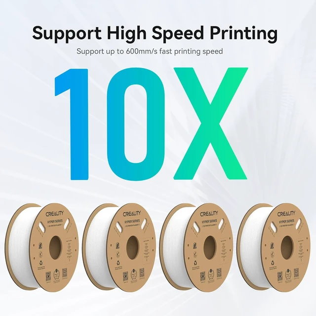 Alt view image 4 of 7 - Creality Hyper PLA Filament 1.75mm, 30-600mm/s High Speed 3D Printer Filament, Dimensional Accuracy +/-0.02mm, Fit Most FDM 3D Printers, 4 Pack 1kg Spool(2.2lbs), White