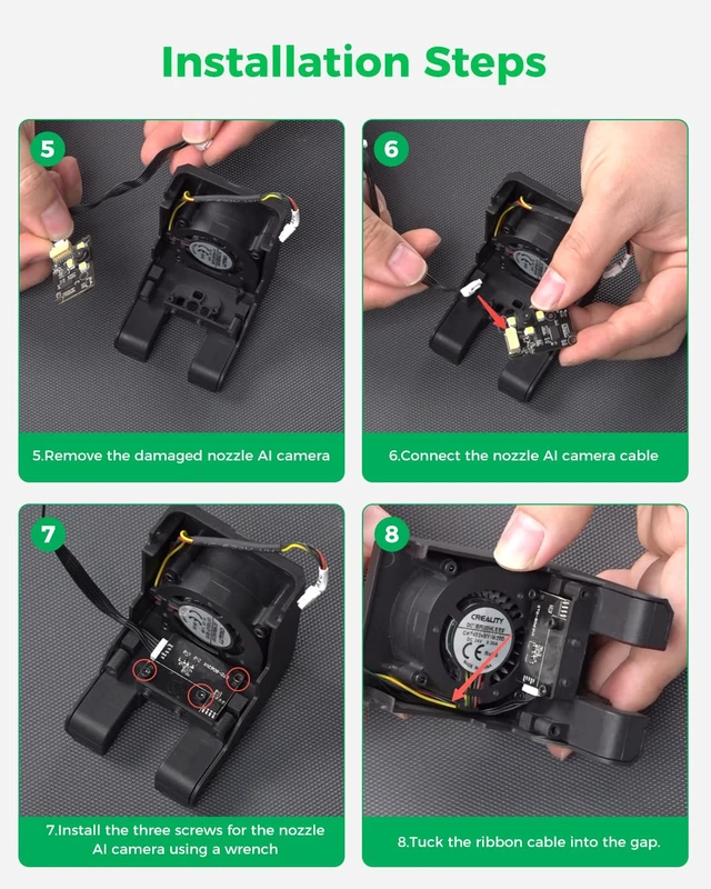 Alt view image 7 of 7 - Creality Official K2 Plus Nozzle Camera, Original K2 Pro 1080P HD Nozzle View Camera, Built-in LED Lighting, Time-Lapse Filming, Real-Time Print Monitoring, 3D Printer Camera Accessories