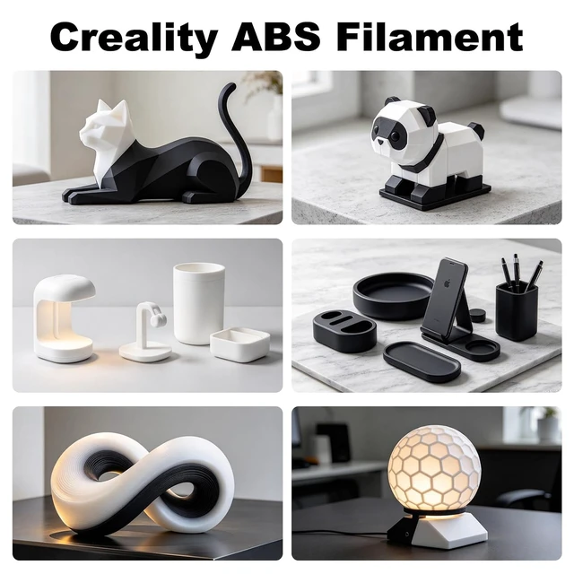 Alt view image 7 of 7 - Creality ABS Filament 1.75mm, 3D Printer Filament Bundle, 4kg Spool, Black