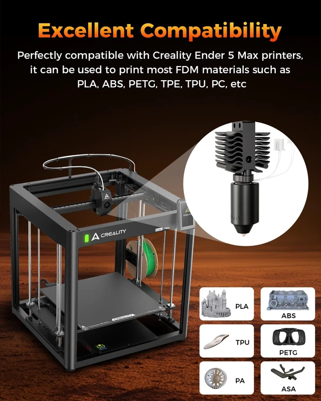 Alt view image 2 of 7 - Creality Official Ender 5 Max Ceramic Heating Block Kit, Ender 5 Max Hotend, High Thermal Conductivity, High Flow Printing, Quick Swap, Original Creality 3D Printer Hotend