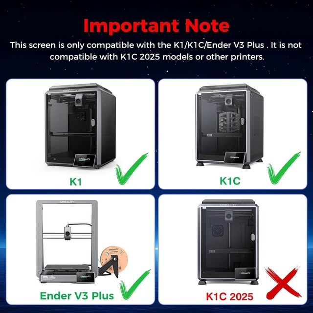Alt view image 2 of 7 - Creality Official K1/K1C/Ender3 V3 Plus Touch Screen Kit, Original 4.3"HD LCD Display Screen Kit, Capacitive Touch Control Replacement Display Panel for K1/K1C/Ender3 V3 Plus 3D Printer