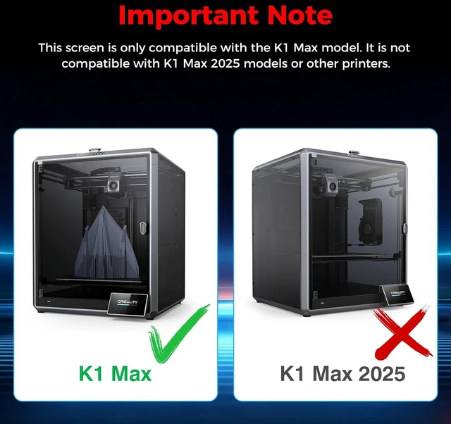 Alt view image 3 of 7 - Creality Official K1 Max Touch Screen Kit, Original 3D Printer Display Panel with Matching Flex Cable, DirectReplacement Touch Control Screen for Creality K1 Max 3D Printer