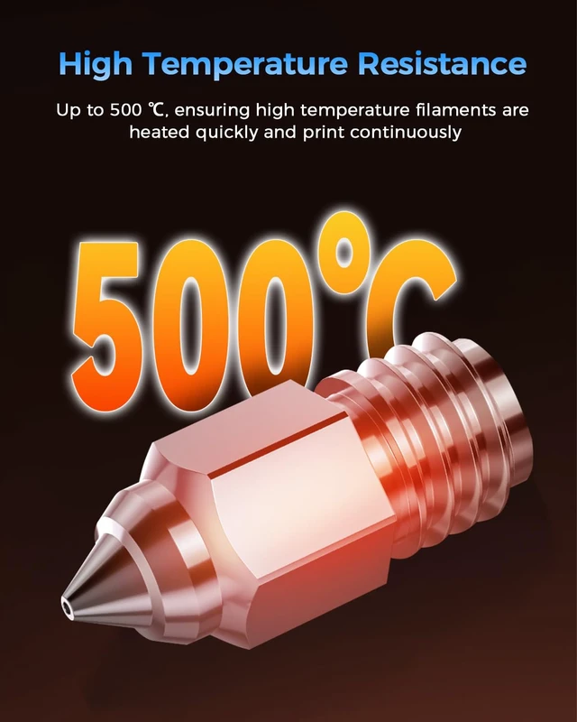 Alt view image 5 of 7 - Creality Official Ender 5 Max Nozzles, Upgrade Copper Alloy Material, High Hardness, High Temperature Printing(500), Less Clogging, Durable and Reliable, 0.4/0.6/0.8mm, 8PCS, 3D Printer Nozzle