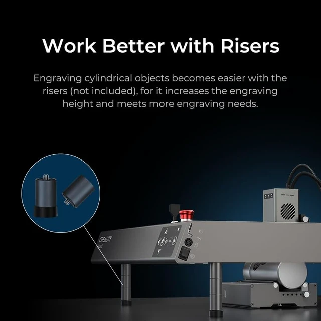 Alt view image 6 of 7 - Creality Official Laser Rotary Roller, 360° Laser Engraver Y-axis Rotary Module for Engraving Cylindrical Objects, 7 Adjustment Diameters 5mm to 120mm, Compatible with Creality Falcon/Falcon2 Engraver