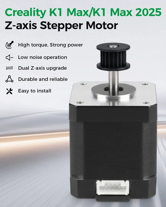 Alt view image 3 of 7 - Creality Official K1 Max 2025 Z-Axis Stepper Motor, Original Replacement 42-48 Stepper Motor with Timing Pulley, High Torque, Stable Vertical Motion, Z-axis Motor for K1 Max/K1 Max 2025 3D Printers